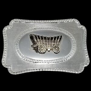 Western Belt Buckle Covered Wagon | Old West Pioneers Settlers | Oregon Trail